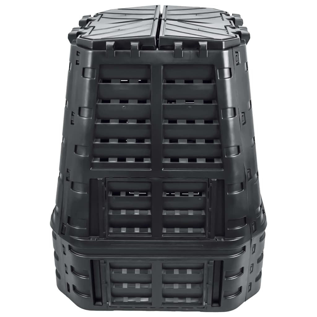 Compostiera Da Giardino Nera 93,3x93,3x113 Cm 740 L