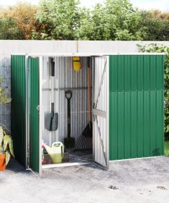 Capanno Per Attrezzi Verde 225x89x161 Cm In Acciaio Zincato