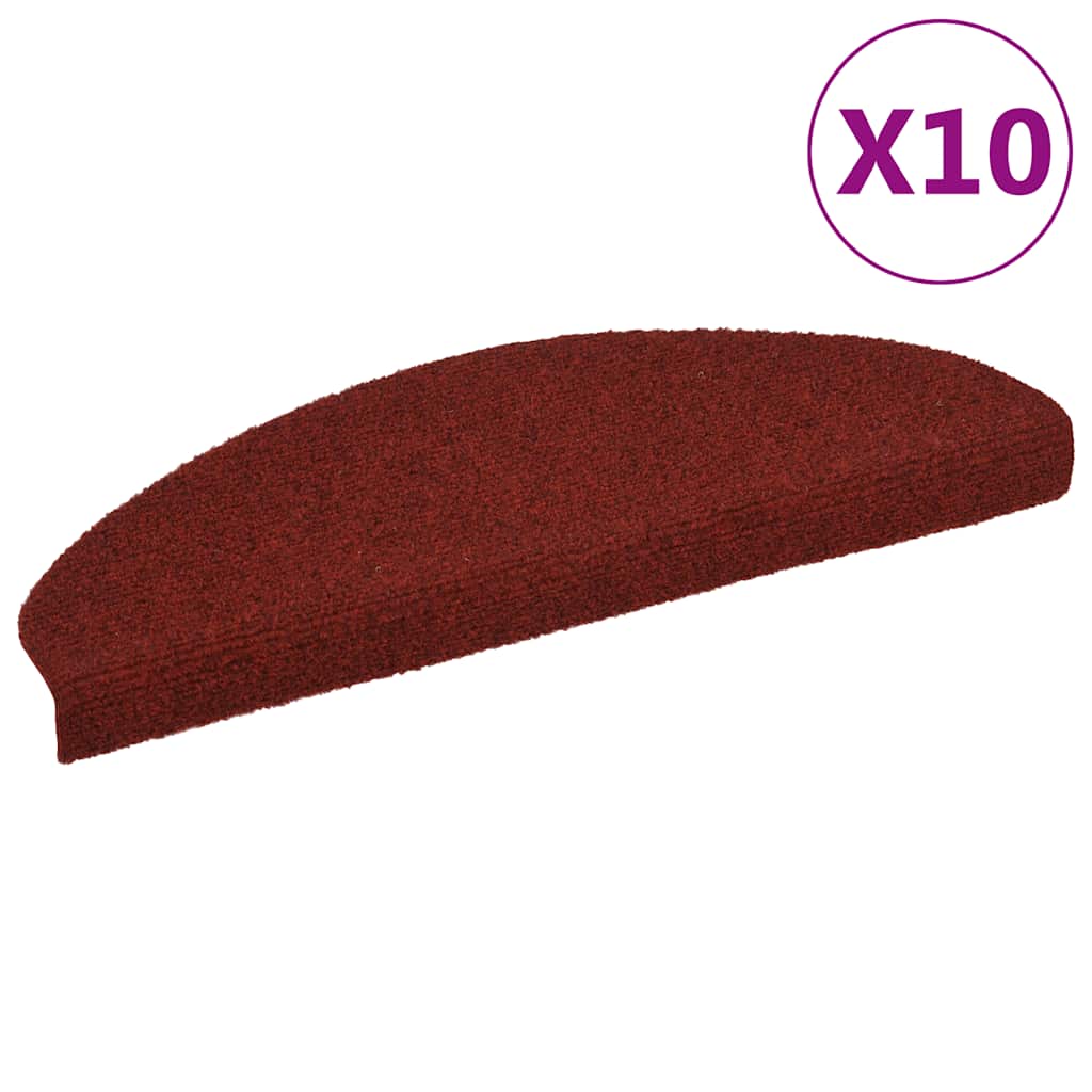 Tappetini Per Scale Autoadesivi 10 Pz 65x21x4 Cm Bordeaux Rosso Semicircolari Grandi - Image 6