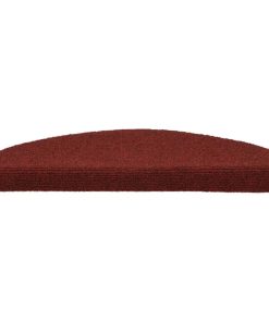 Tappetini Per Scale Autoadesivi 10 Pz 65x21x4 Cm Bordeaux Rosso Semicircolari Grandi