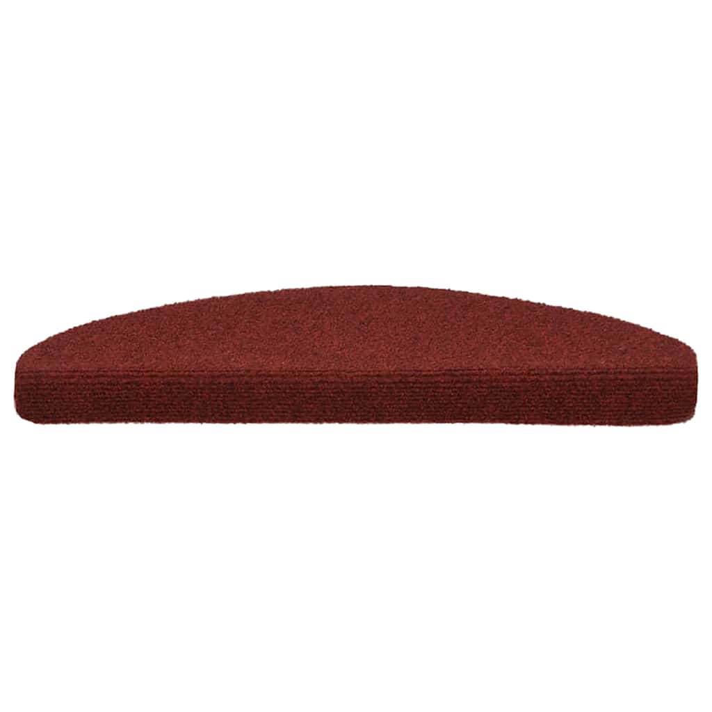 Tappetini Per Scale Autoadesivi 10 Pz 65x21x4 Cm Bordeaux Rosso Semicircolari Grandi