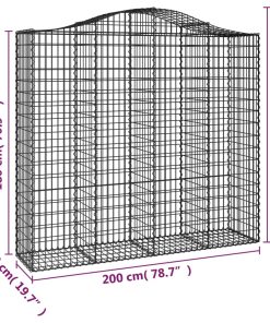 Cesto Gabbione Ad Arco 200x50x180/200 Cm Ferro Zincato