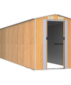 Capanno Giardino Marrone Chiaro 192x772x223 Cm Acciaio Zincato