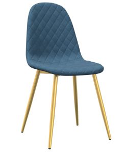 Sedie Da Pranzo 4 Pz Blu In Velluto