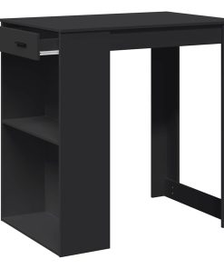 Tavolo Da Bar Nero 102x70x103,5 Cm In Truciolato