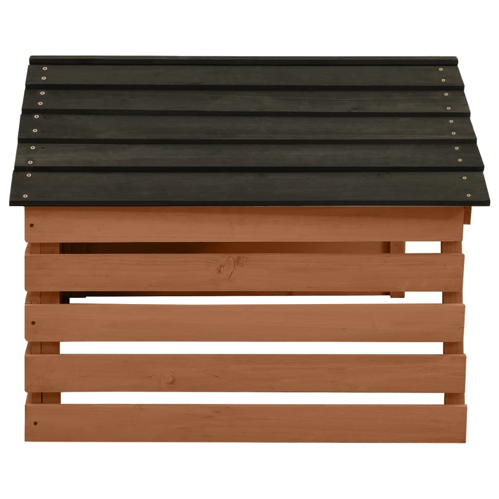 Casetta Per Tosaerba Robotizzato Nero Marrone 78x74x54 Cm Abete