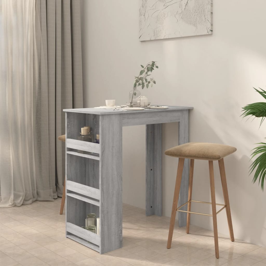Tavolo Bar Con Ripiani Grigio Sonoma 102x50x103,5cm Truciolato