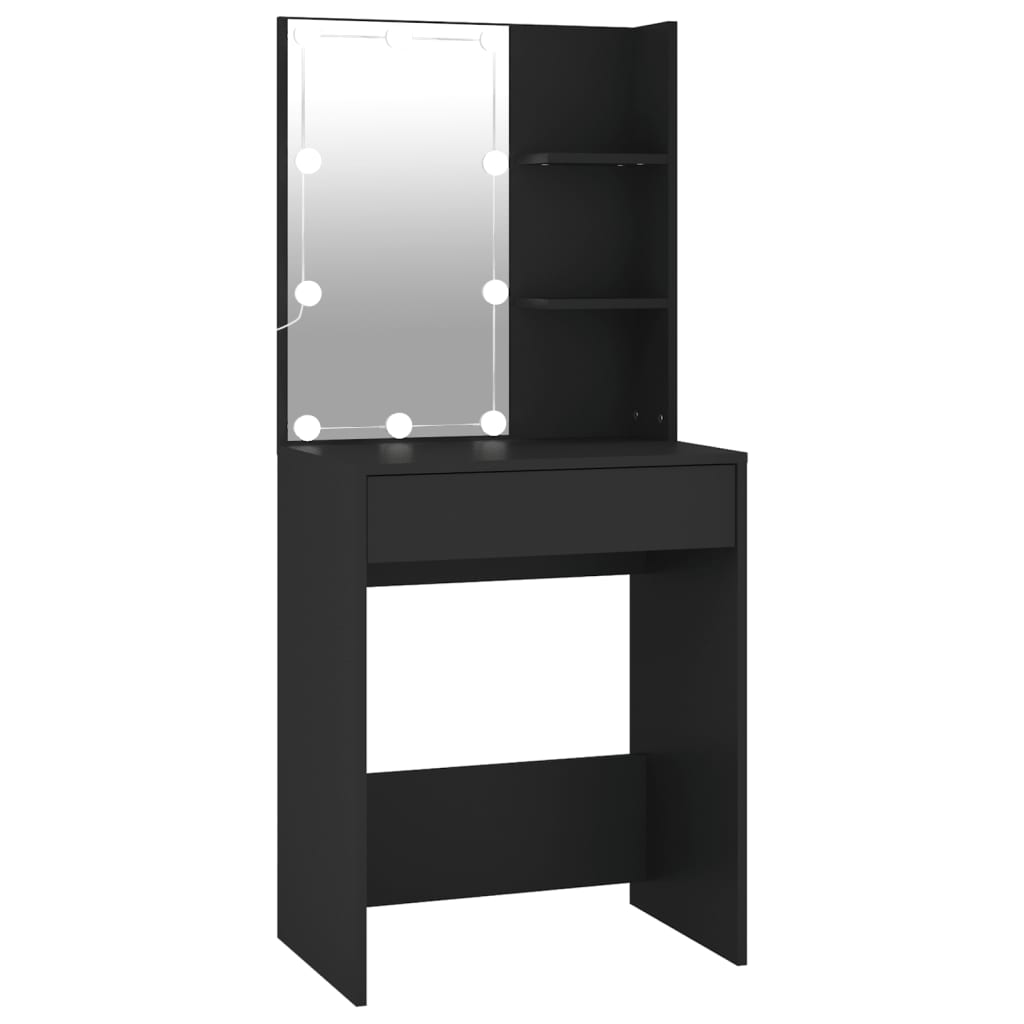 Toeletta Con Led Nero 60x40x140 cm