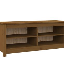 Scarpiera Ambrata 110x38x45,5 Cm In Legno Massello Di Pino