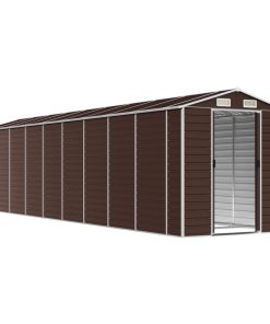 Capanno Da Giardino Marrone 191x810x198 Cm In Acciaio Zincato