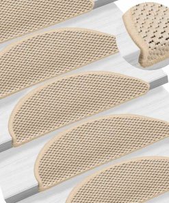 Tappeti Autoadesivi Scale Aspetto Sisal 15pz 56x17x3 Cm Berbero