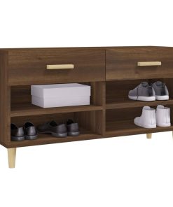 Scarpiera Rovere Marrone 102x35x55 Cm In Legno Multistrato