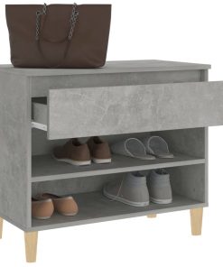 Scarpiera Grigio Cemento 70x36x60 Cm In Legno Multistrato