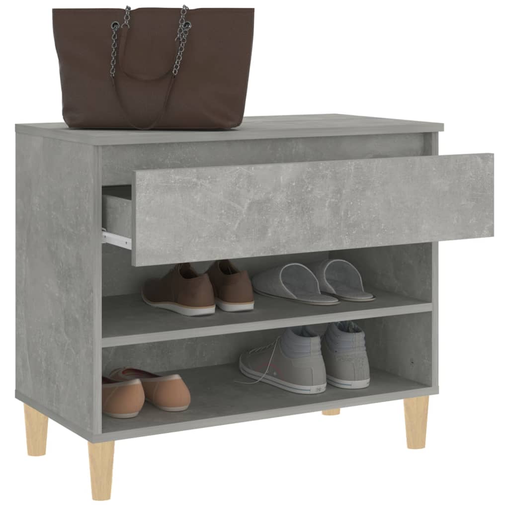 Scarpiera Grigio Cemento 70x36x60 Cm In Legno Multistrato