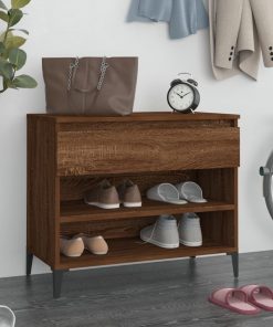 Scarpiera Rovere Fumo 70x36x60 Cm In Legno Multistrato