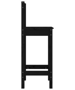 Sedie Da Bar 2 Pz Nere 40x41,5x112 Cm Legno Massello Di Pino