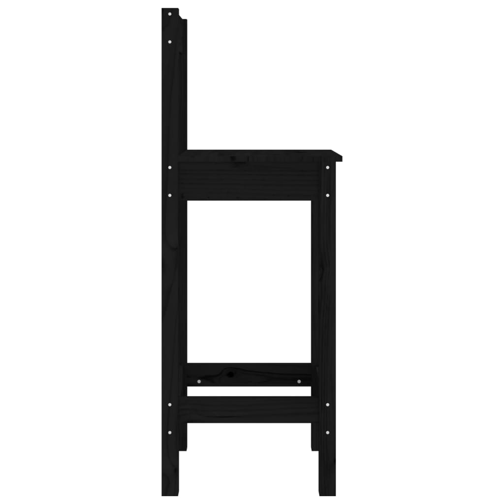 Sedie Da Bar 2 Pz Nere 40x41,5x112 Cm Legno Massello Di Pino