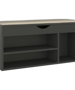 Panca Porta Scarpe Con Cuscino Grigia 104x30x49cm Multistrato