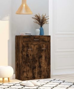 Scarpiera Rovere Fumo 60x35x84 Cm In Legno Multistrato