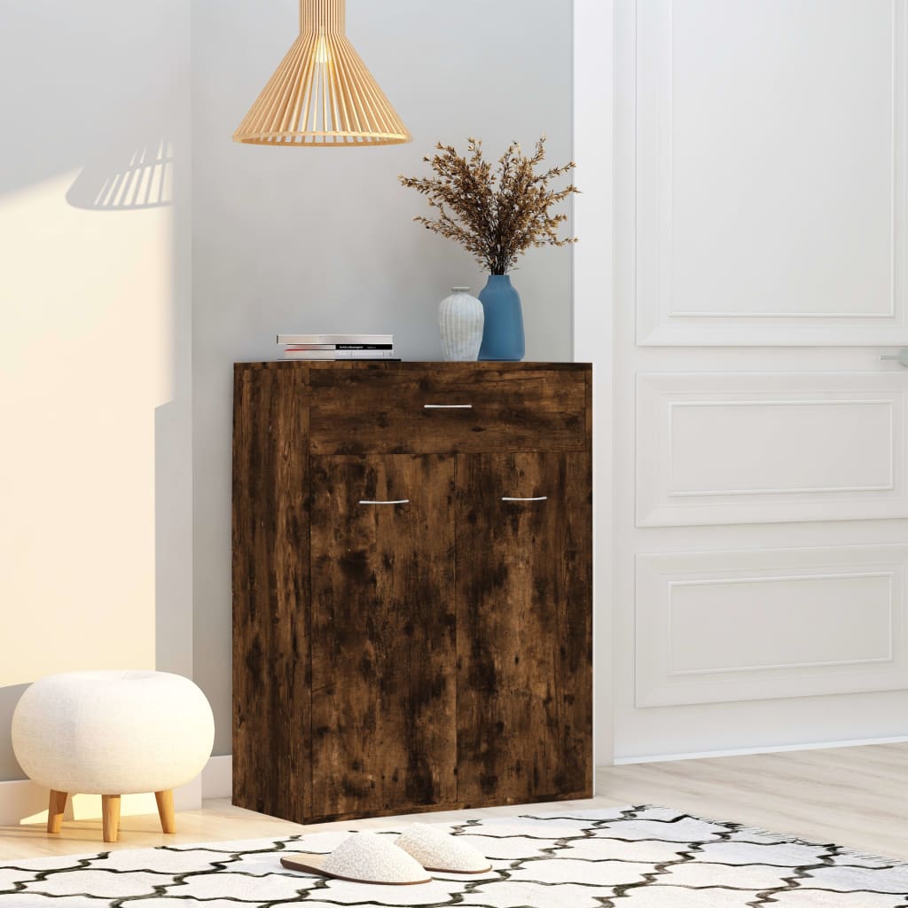 Scarpiera Rovere Fumo 60x35x84 Cm In Legno Multistrato