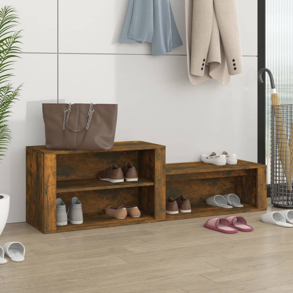 Scarpiera Rovere Fumo 150x35x45 Cm In Legno Multistrato - Image 3