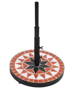Base Per Ombrellone Terracotta E Bianco Rotonda 12 kg