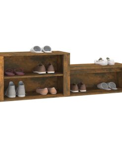 Scarpiera Rovere Fumo 150x35x45 Cm In Legno Multistrato