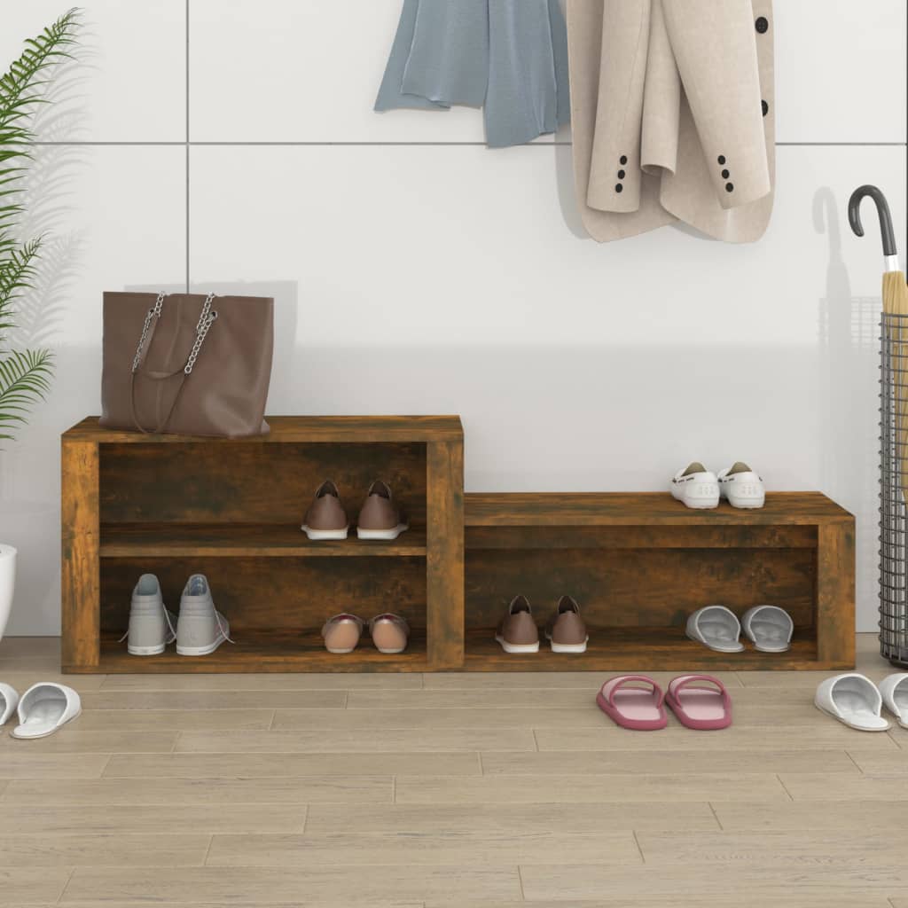 Scarpiera Rovere Fumo 150x35x45 Cm In Legno Multistrato - Image 2