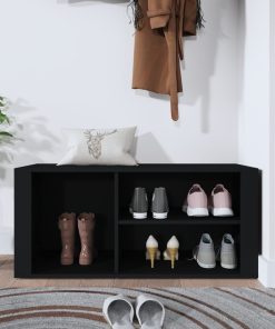 Scarpiera Nero 100x35x45 Cm In Legno Multistrato