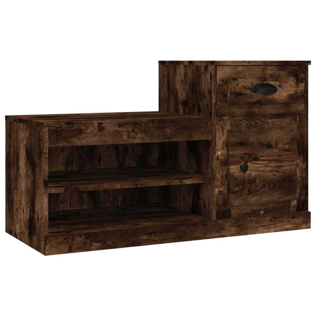 Scarpiera Rovere Fumo 100x42x60 Cm In Legno Multistrato - Image 6