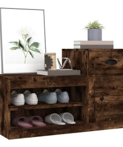 Scarpiera Rovere Fumo 100x42x60 Cm In Legno Multistrato