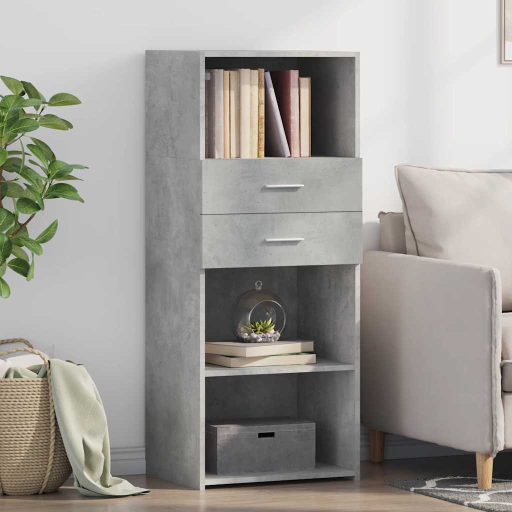 Credenza Grigio Cemento 50x42,5x124 Cm In Legno Multistrato - Image 2