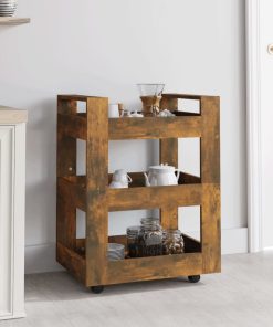 Carrello Da Cucina Rovere Fumo 60x45x80 Cm Legno Multistrato