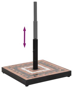 Base Per Ombrellone Terracotta E Bianco Quadrata 12 kg