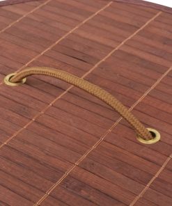 Cesto Portabiancheria In Bambù Rotondo Marrone