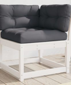 Divano Angolare Giardino Cuscini Bianco 73x73x78 Massello Pino