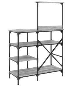 Mobile Cucina Grigio Sonoma 90x40x132 Cm Multistrato E Metallo