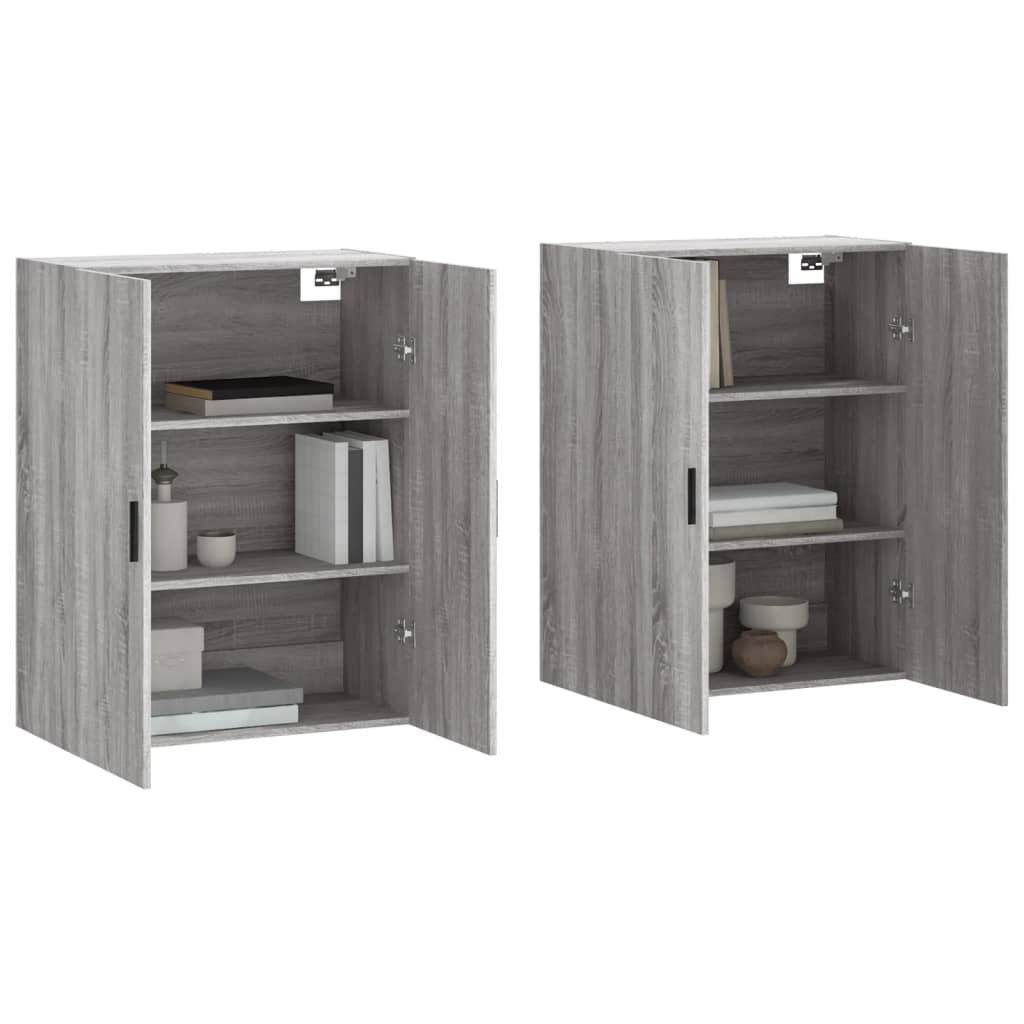 Mobili A Parete 2 Pz Grigio Sonoma 69,5x34x90 cm - Image 6