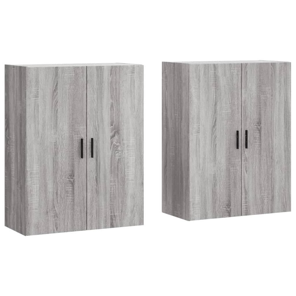 Mobili A Parete 2 Pz Grigio Sonoma 69,5x34x90 cm