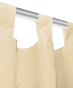 2 Pz Tende In Micro Raso Con Passanti 140x225 Cm Beige