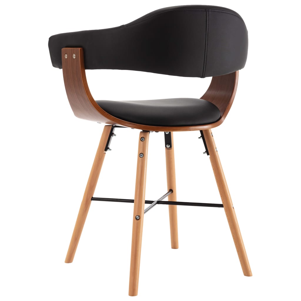 Sedie Da Pranzo 4 Pz Nere In Similpelle E Legno Curvato - Image 4