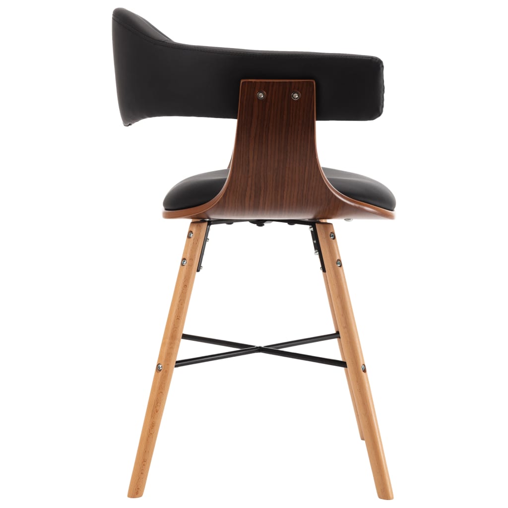 Sedie Da Pranzo 4 Pz Nere In Similpelle E Legno Curvato