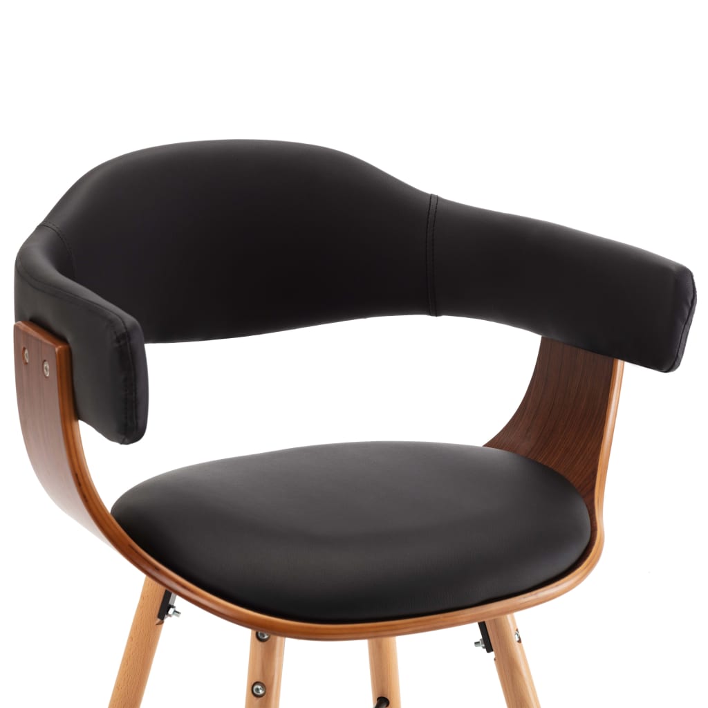 Sedie Da Pranzo 4 Pz Nere In Similpelle E Legno Curvato - Image 3
