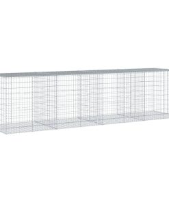 Cesto Gabbione Con Copertura 400x100x100 Cm In Ferro Zincato