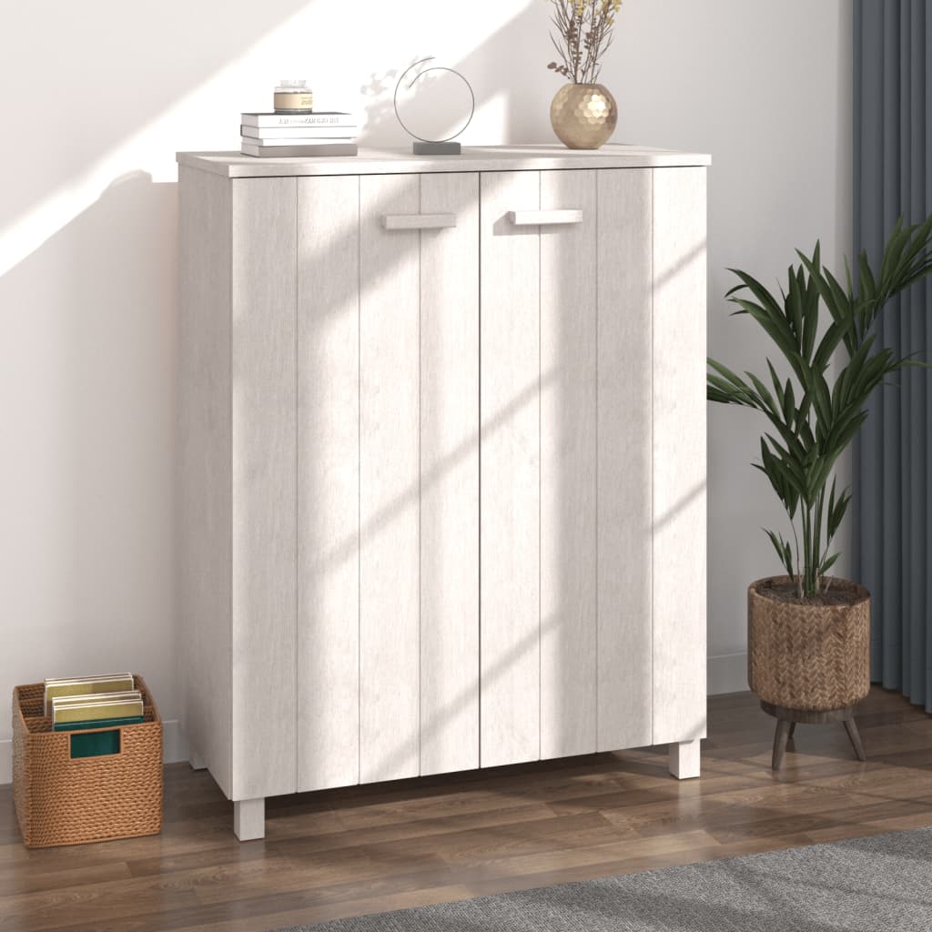 Scarpiera Hamar Bianca 85x40x108 Cm In Legno Massello Di Pino - Image 2
