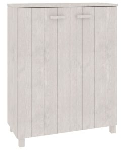 Scarpiera Hamar Bianca 85x40x108 Cm In Legno Massello Di Pino