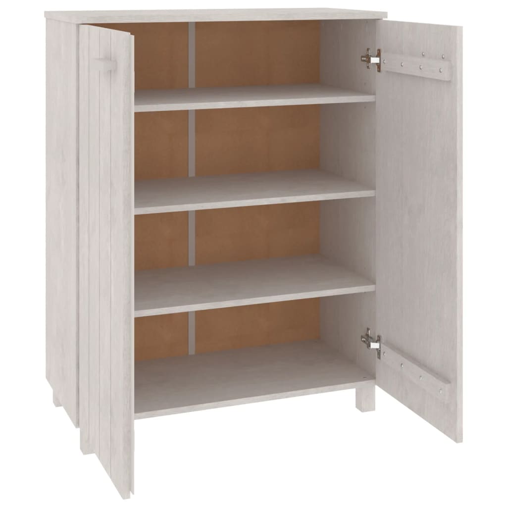 Scarpiera Hamar Bianca 85x40x108 Cm In Legno Massello Di Pino - Image 5