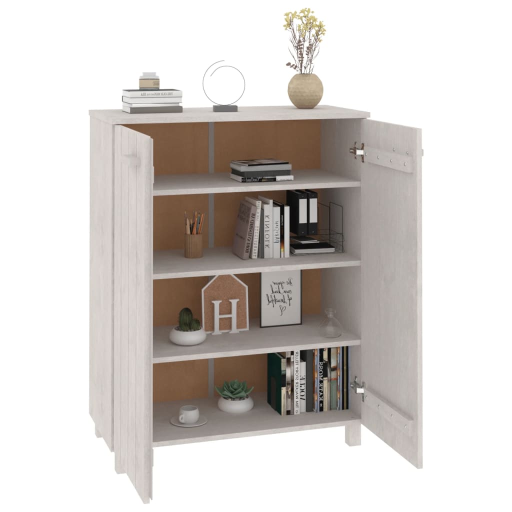 Scarpiera Hamar Bianca 85x40x108 Cm In Legno Massello Di Pino - Image 3