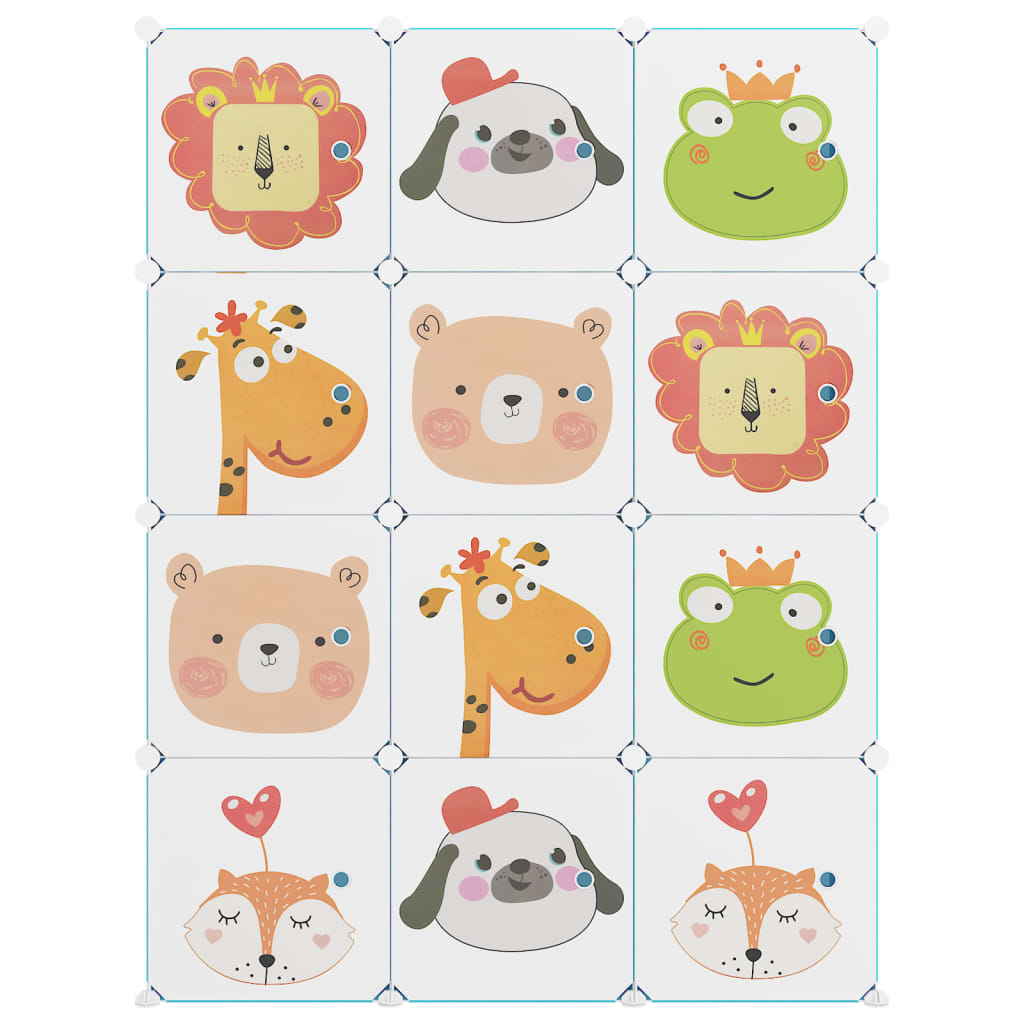 Scaffale Portaoggetti Per Bambini Con 12 Cubi Verdi In pp