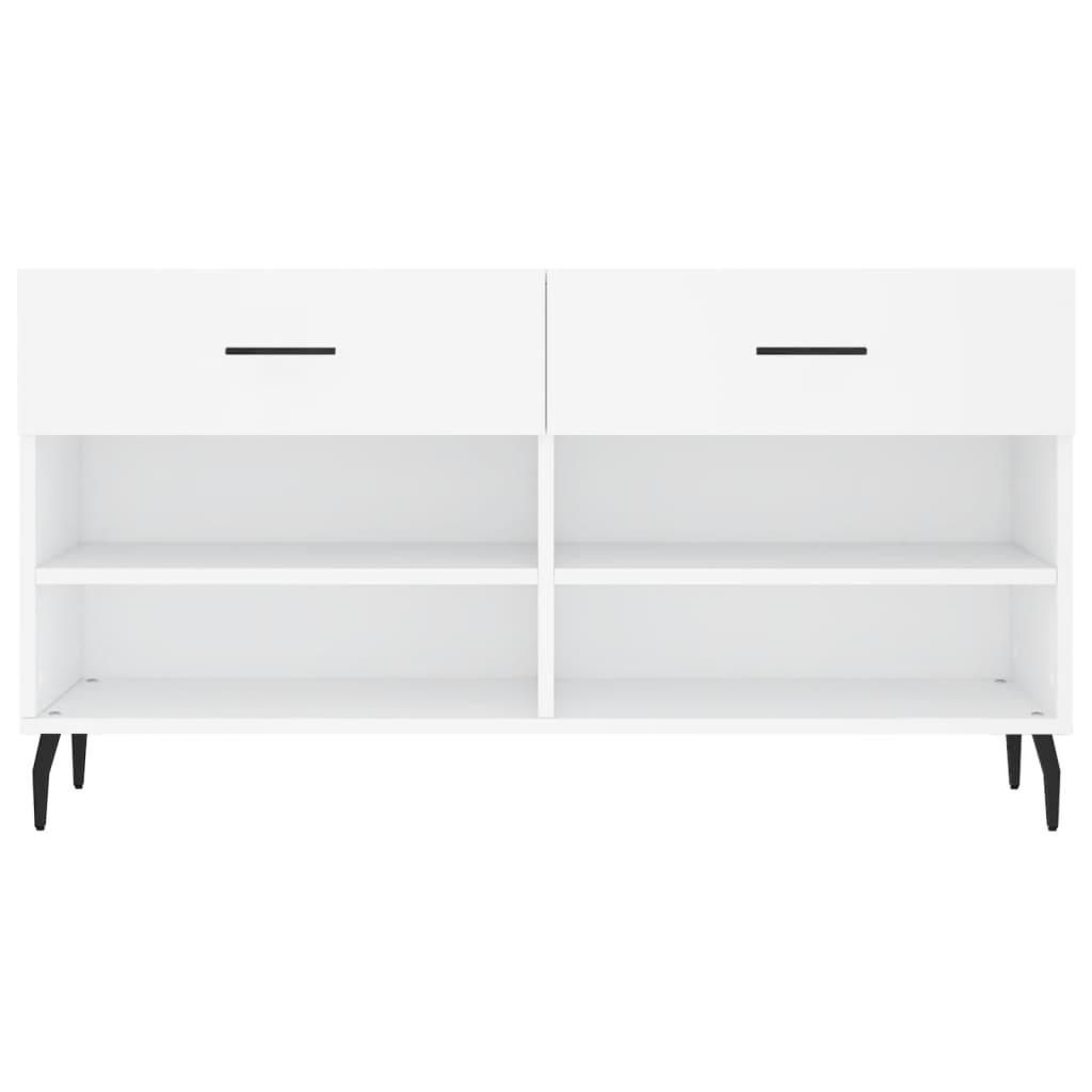 Panca Porta Scarpe Bianca 102x35x55 Cm In Legno Multistrato - Image 5